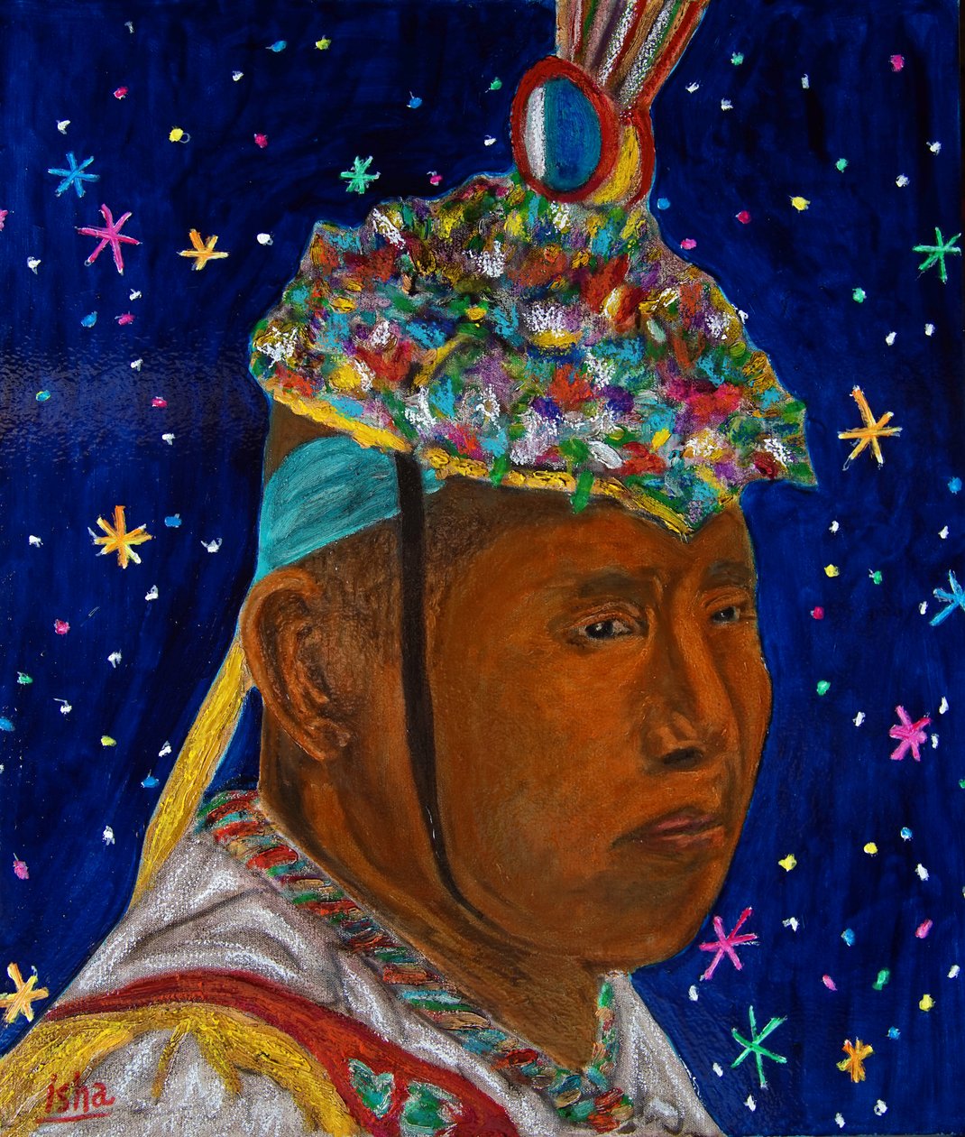 El Volador Maya,2019 (olaj, vászon) alkotó: Gerhardt Isringhaus