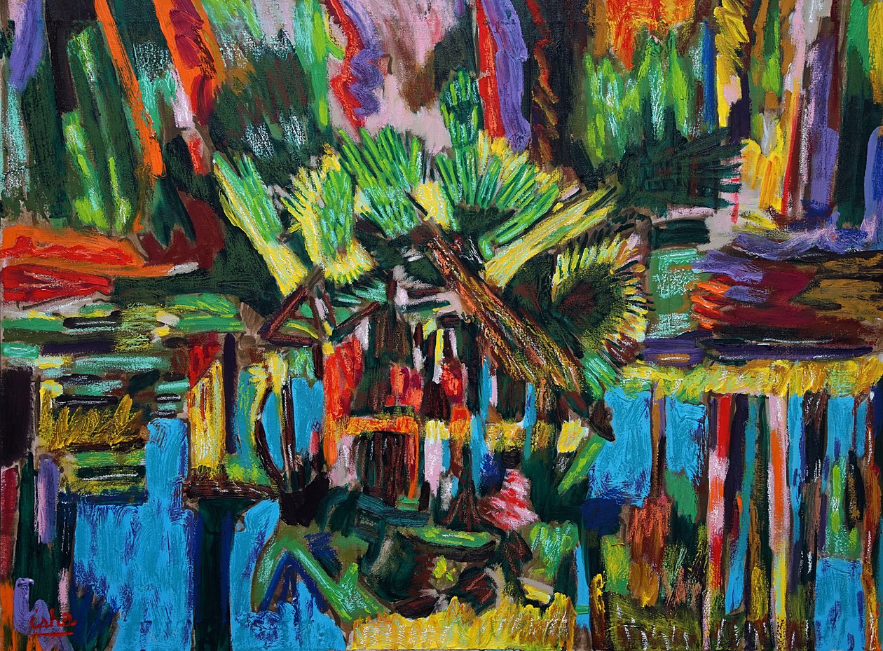 Estuario Abstracto.2018 (olaj, vászon) alkotó: Gerhardt Isringhaus