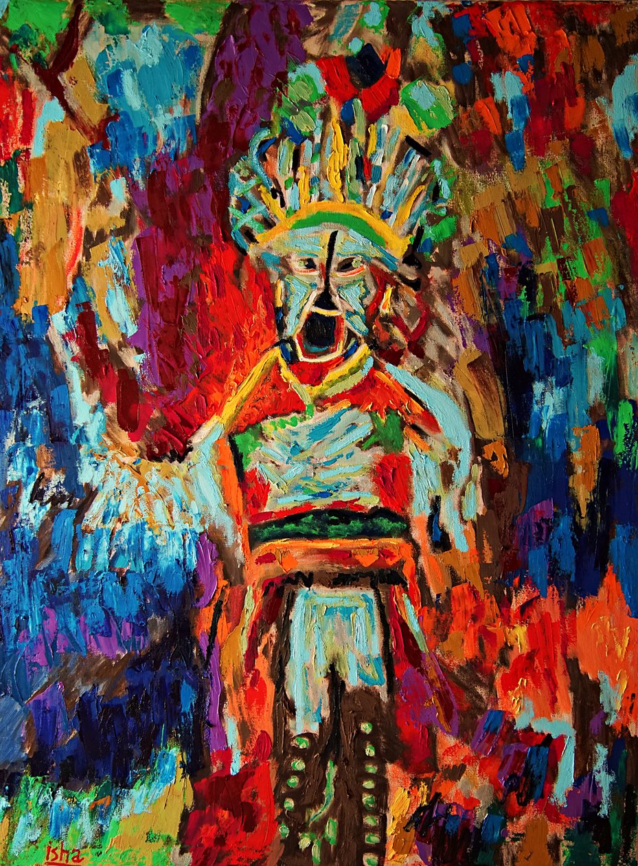 Inka sámán, 2019 (olaj, vászon) alkotó: Gerhardt Isringhaus