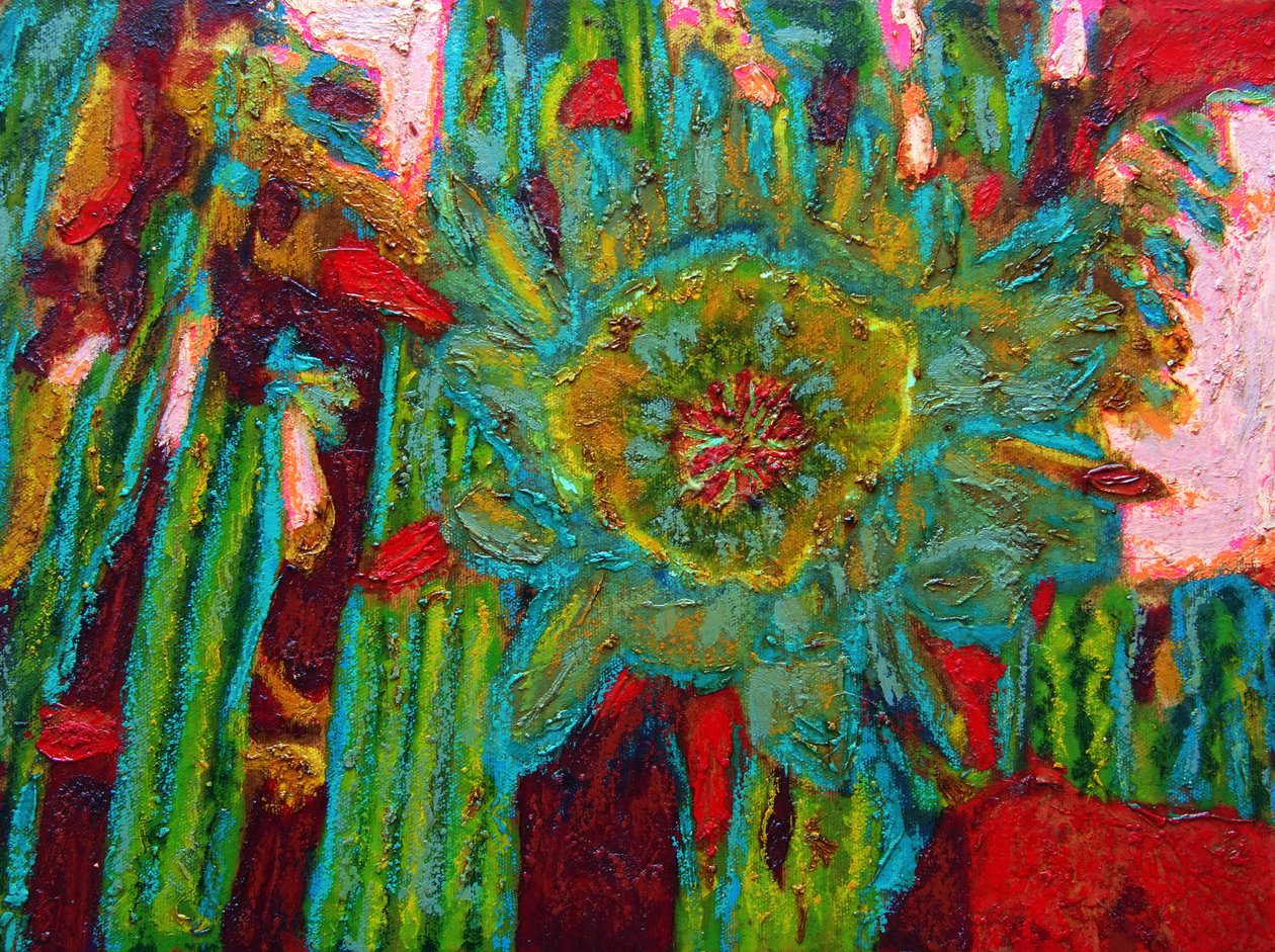 San Pedro kaktuszvirág, 2013 (olaj, vászon) alkotó: Gerhardt Isringhaus