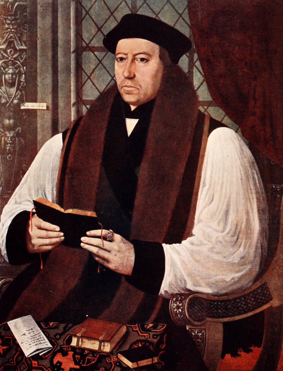Cranmer érsek, illusztráció a „The Church of England: A History for the People” című könyvéből, H.D.M. Spence-Jones, kocsma. 1910 körül (szépia fotó) alkotó: Gerlach Flicke