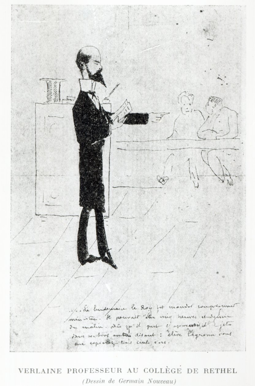 Verlaine tanít a Notre-Dame Intézetben Rethelben, 1877-79 (toll, tinta és zsírkréta) alkotó: Germain Nouveau