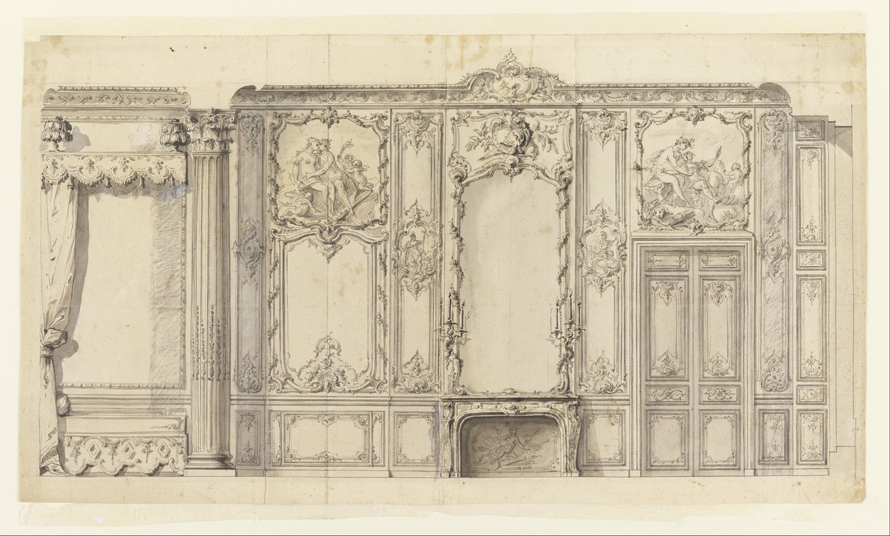 A Rohan herceg hálószobájának falmagassága, Hôtel de Soubise, Párizs alkotó: Germain Boffrand