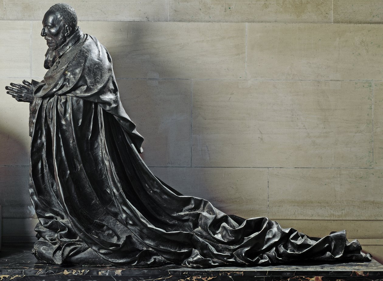 Rene de Birague bíboros imában (bronz szobor alkotó: Germain Pilon