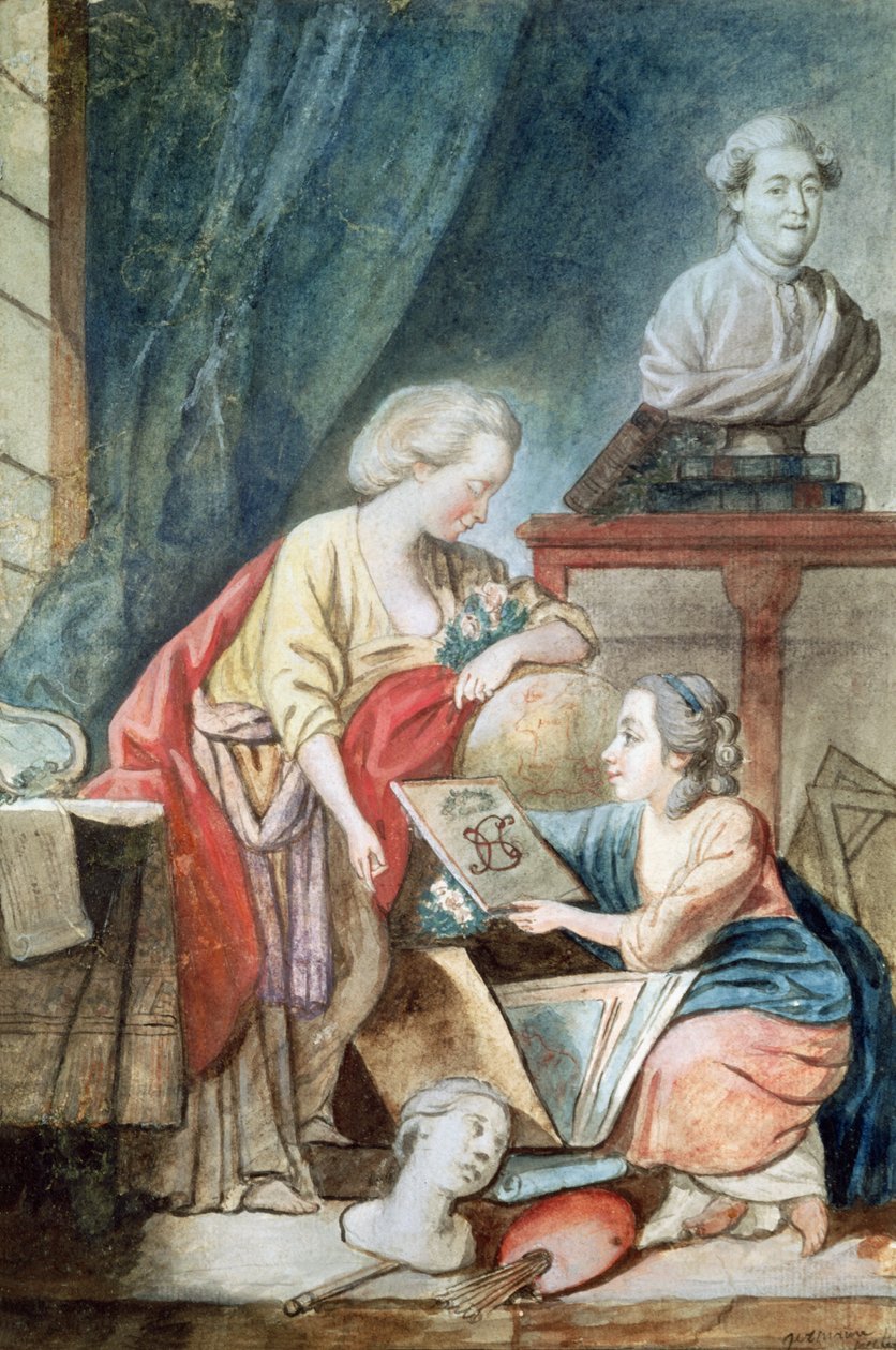A Necker család 1780-ban (pasztell, gouache és wc papíron) alkotó: Germaine Necker