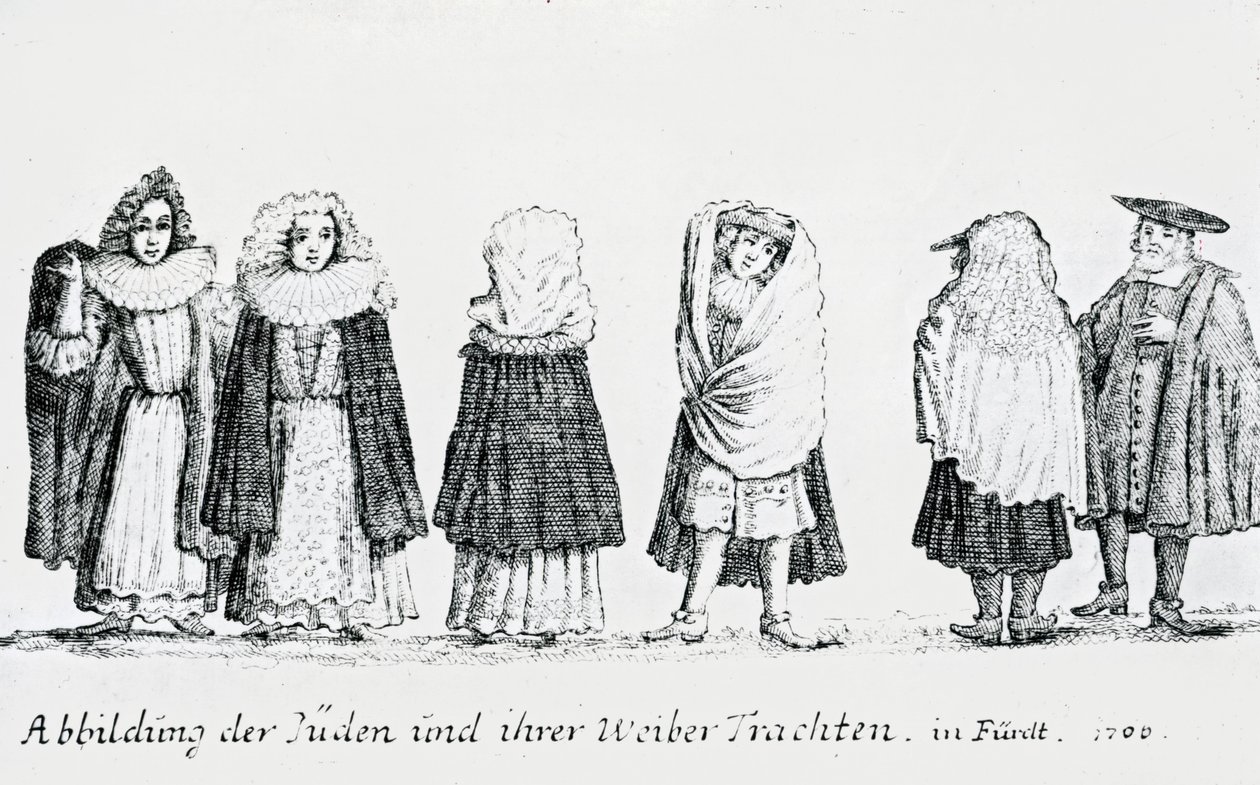 Zsidó emberek és ruhájuk ábrázolása, 1706 alkotó: German School