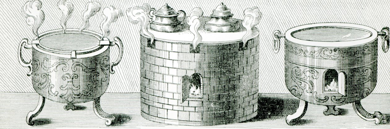 Eszközök a víz és az étel melegen tartására szombaton, 1748 alkotó: German School