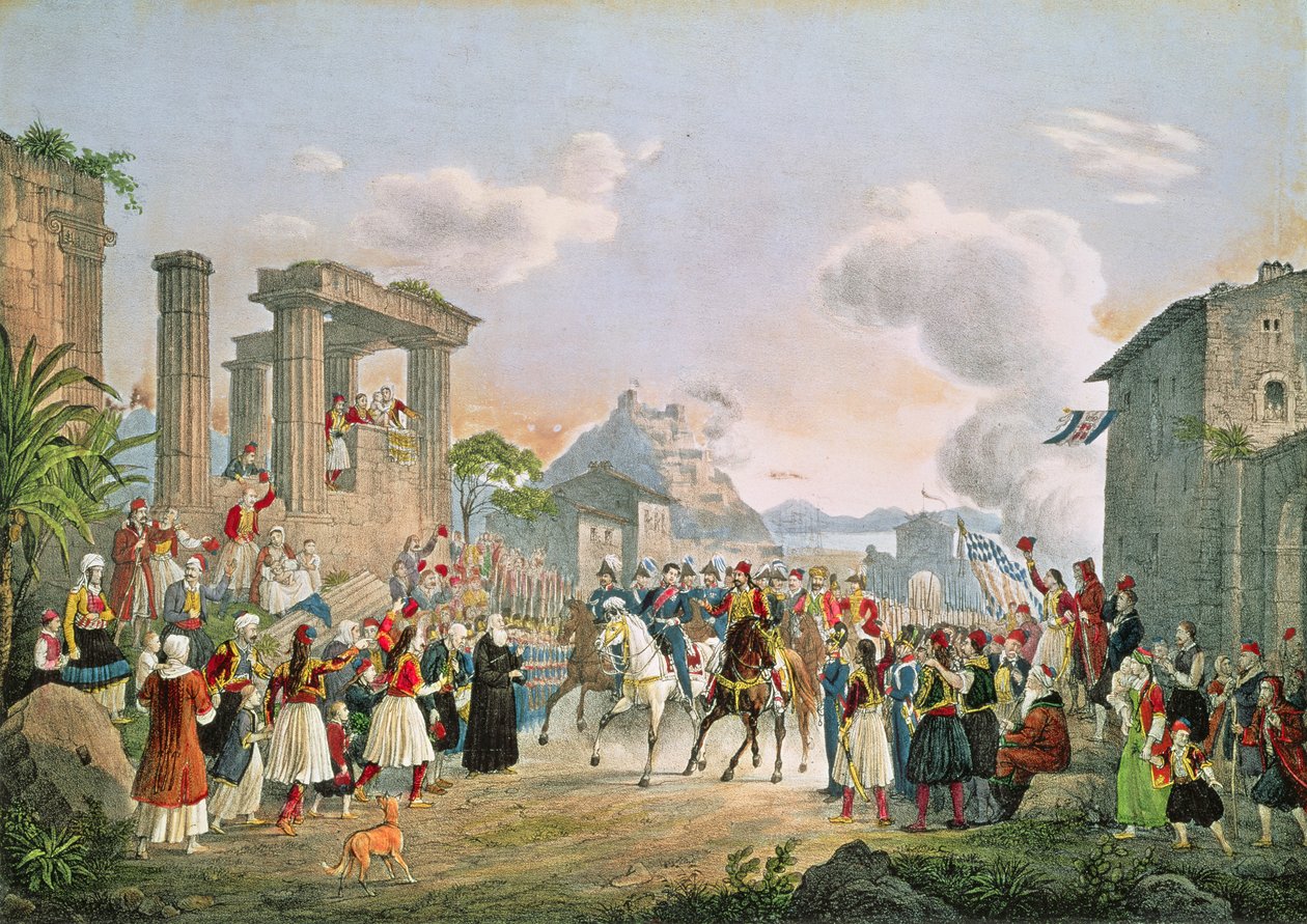 Otto (1815-67) bajor belépése Naupliába, 1833. február 6. alkotó: German School