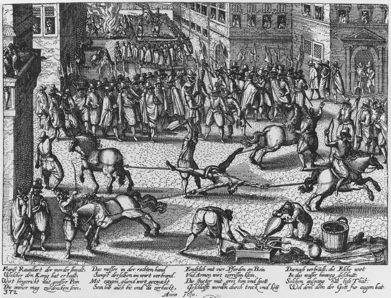 Henrik király gyilkosának, Francois Ravaillacnak a kivégzése, 1610 alkotó: German School