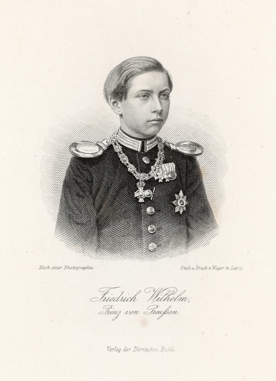Friedrich Wilhelm, Poroszország hercege (1859-1941) az Allgemeine Moden-Zeitungban, Lipcse, 1872 alkotó: German School