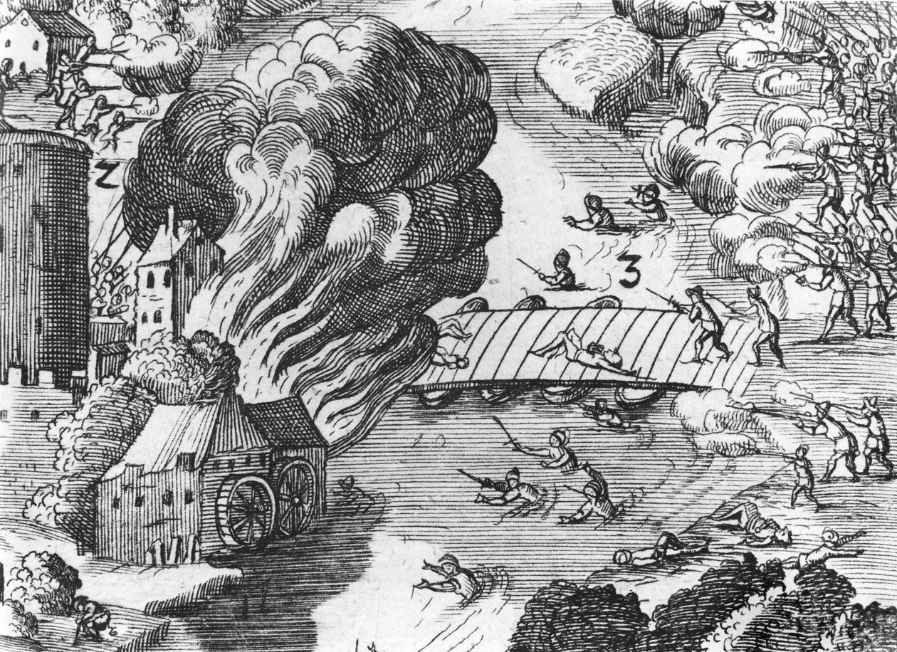 A muhlbergi csata általános képe, részlet, 1547. április 24. (lásd még: 217805, 217806, 217807) alkotó: German School