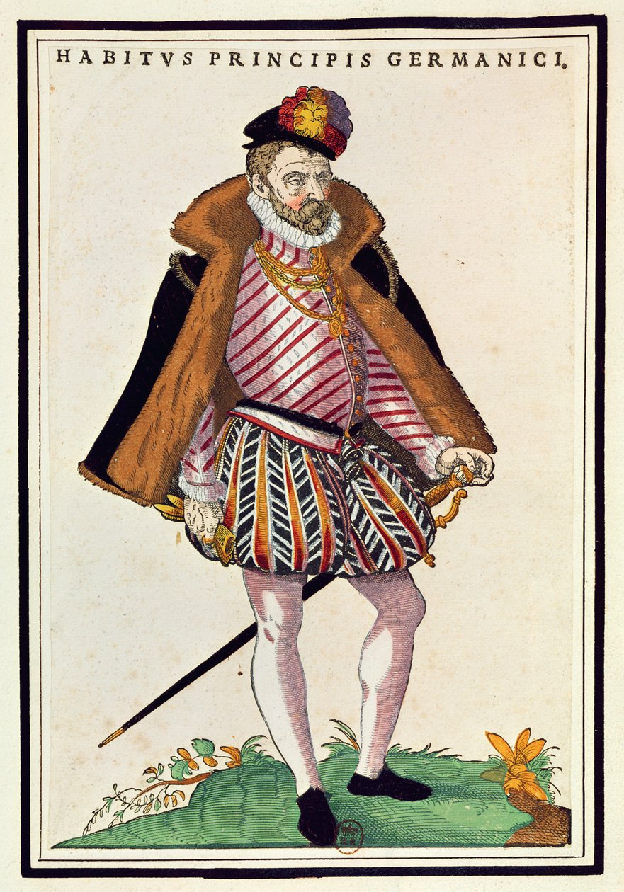 német nemes, 1572 (színes metszet) alkotó: German School