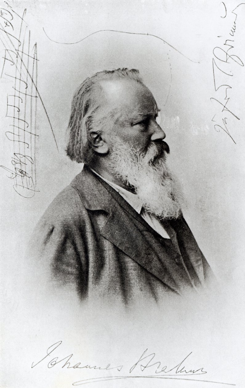 Johannes Brahms (1833-97) (fotogravír) alkotó: German School