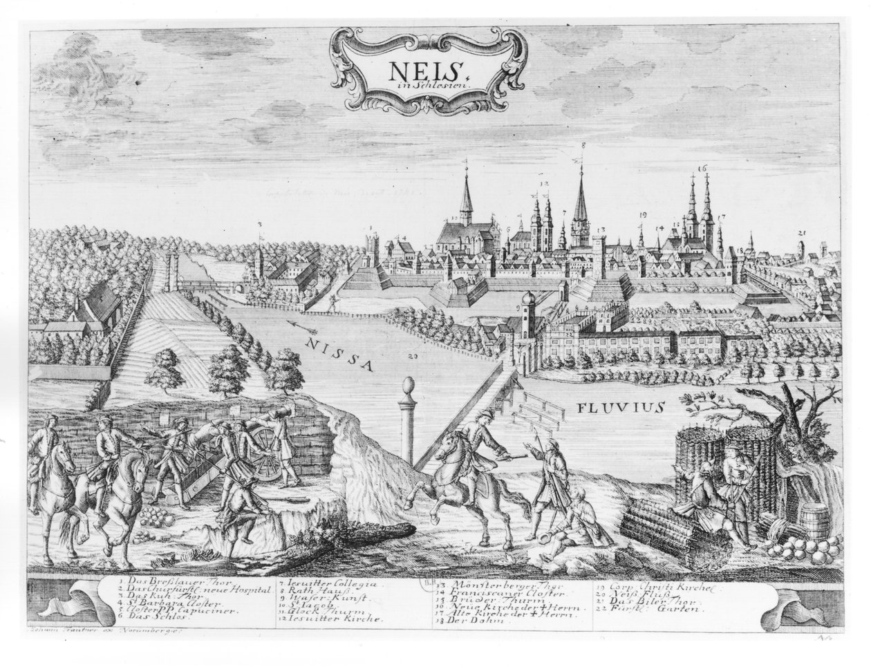 Frigyes porosz király (1712-86) megszállja Sziléziát és elfoglalja Neist 1741 októberében alkotó: German School