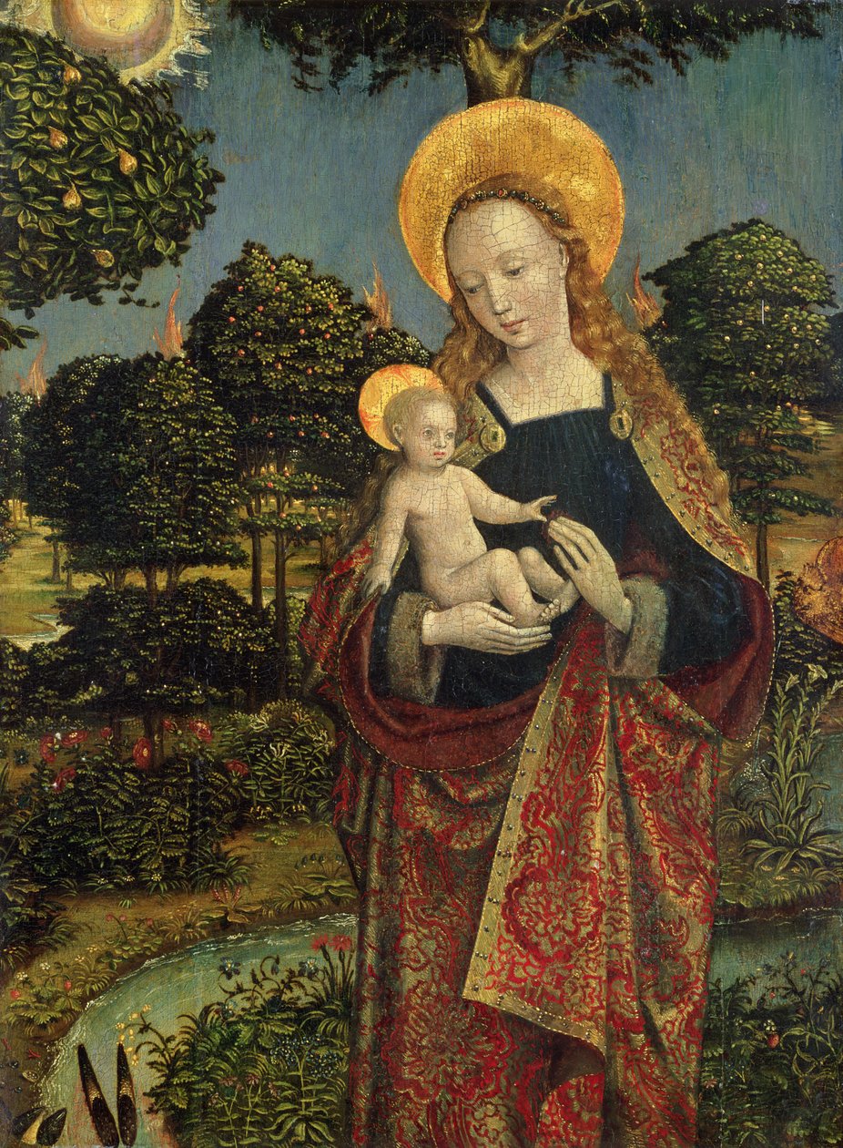 Madonna és gyermek a tájban, 1470 (tempera a panelen) alkotó: German School
