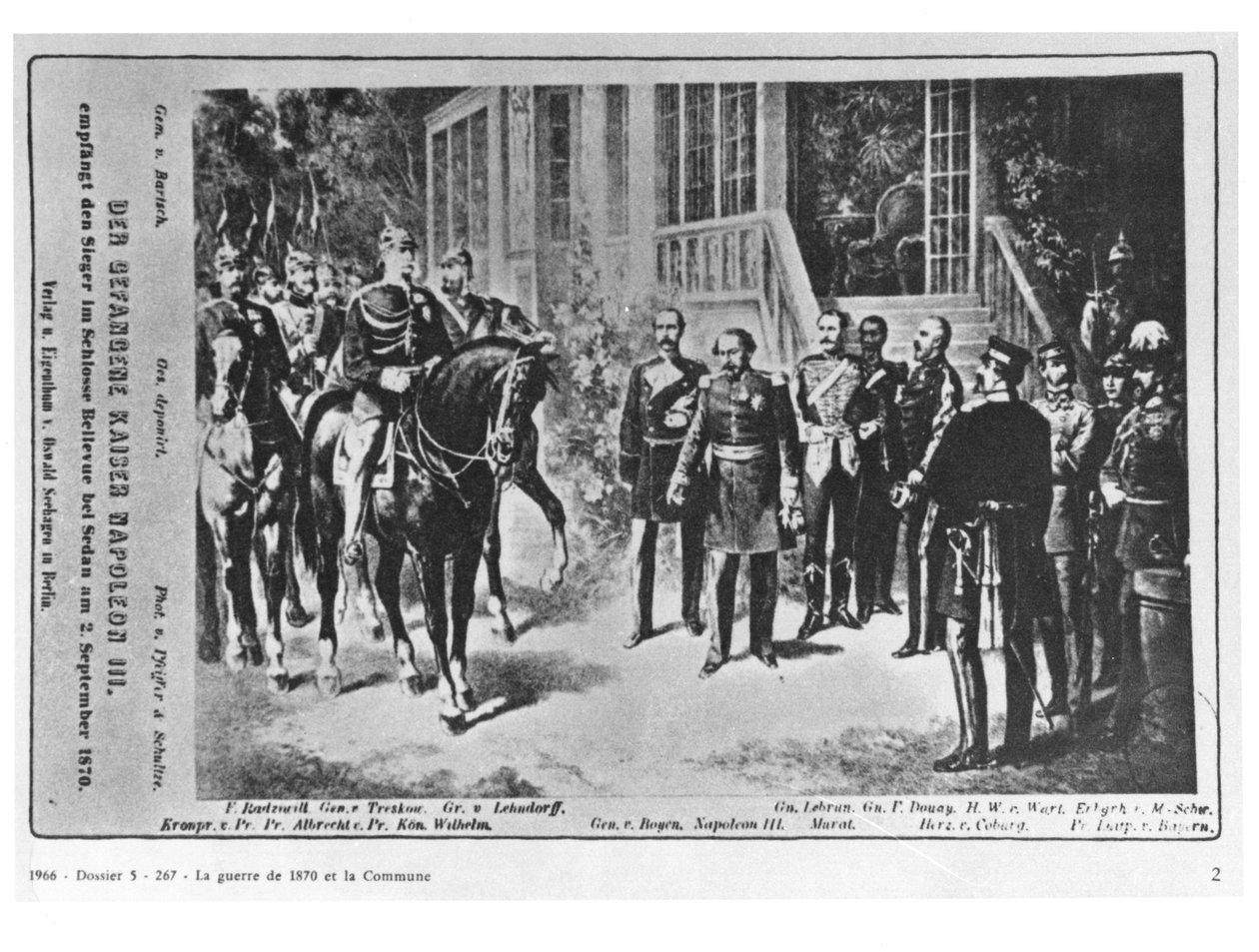 III. Napóleon császár (1808-73) és I. Vilmos császár (1797-1888) találkozása a Sedan melletti Bellevue-kastélyban 1870. szeptember 2-án alkotó: German School