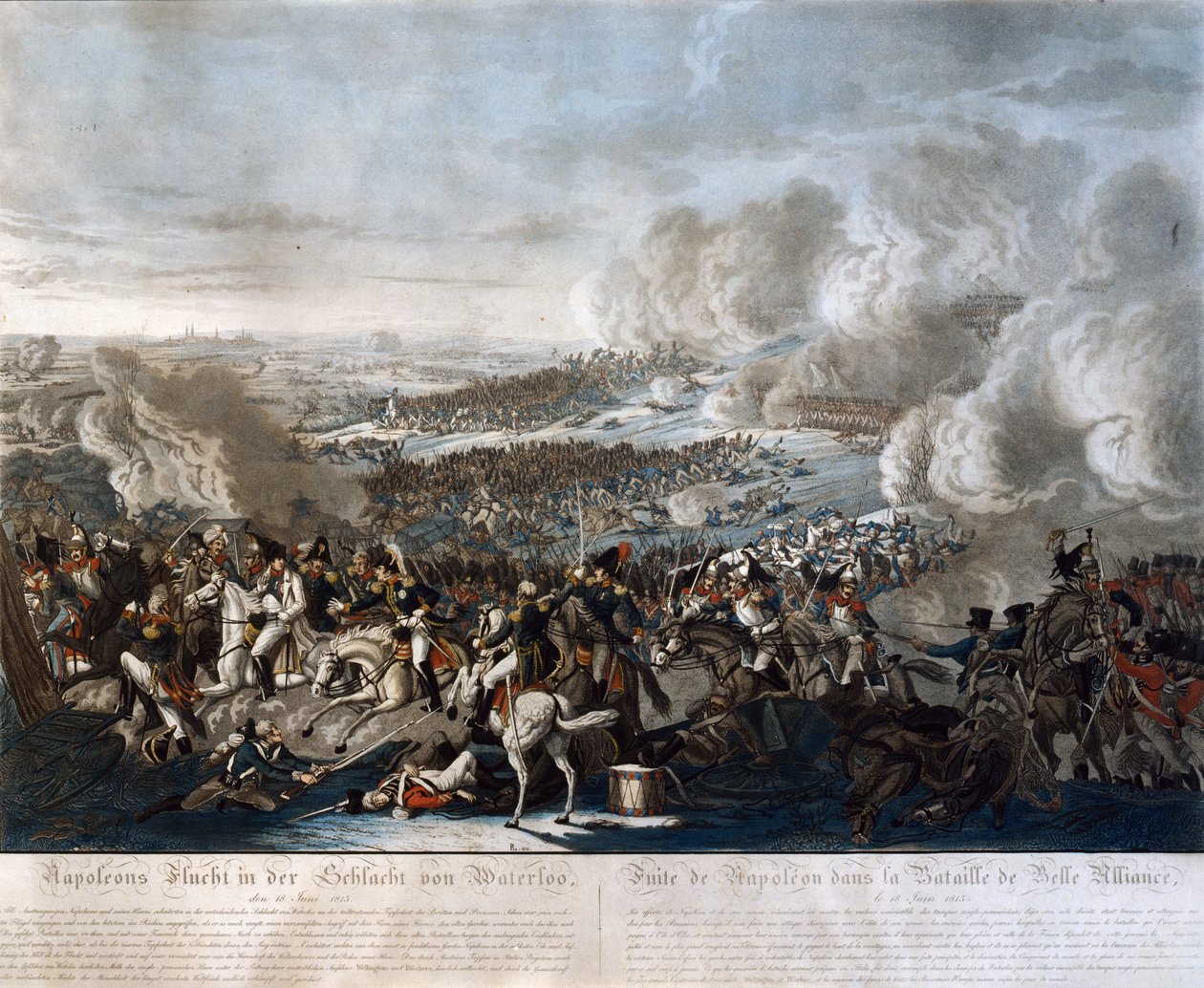 Napóleon repülése a waterlooi csatából, 1815. június 18 alkotó: German School
