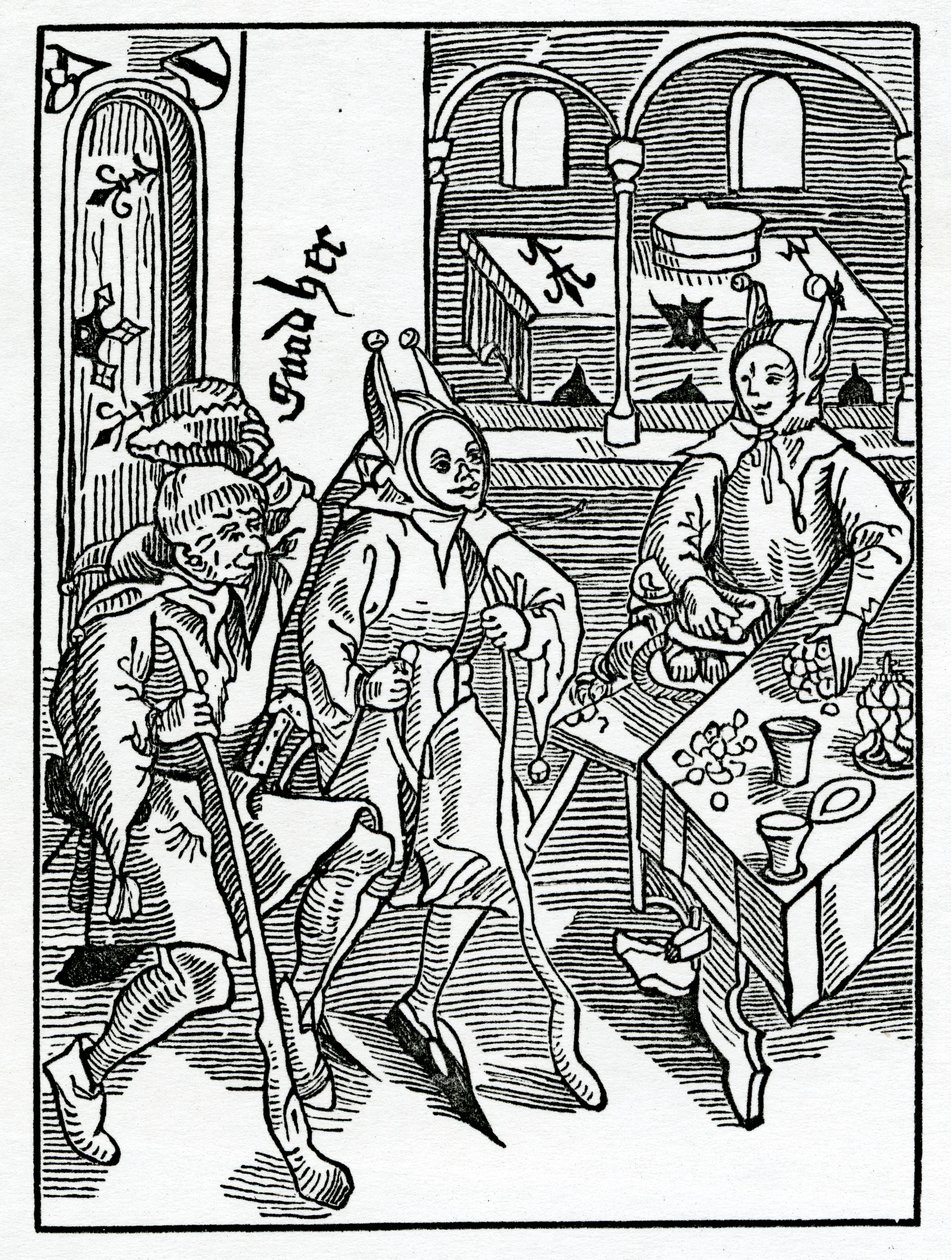 Auaryce vagy Couetyse és prodygalyte, illusztráció Alexander Barclay "The Ship of Fools" című művének angol fordításából, az 1874-ben megjelent kiadásból. alkotó: German School