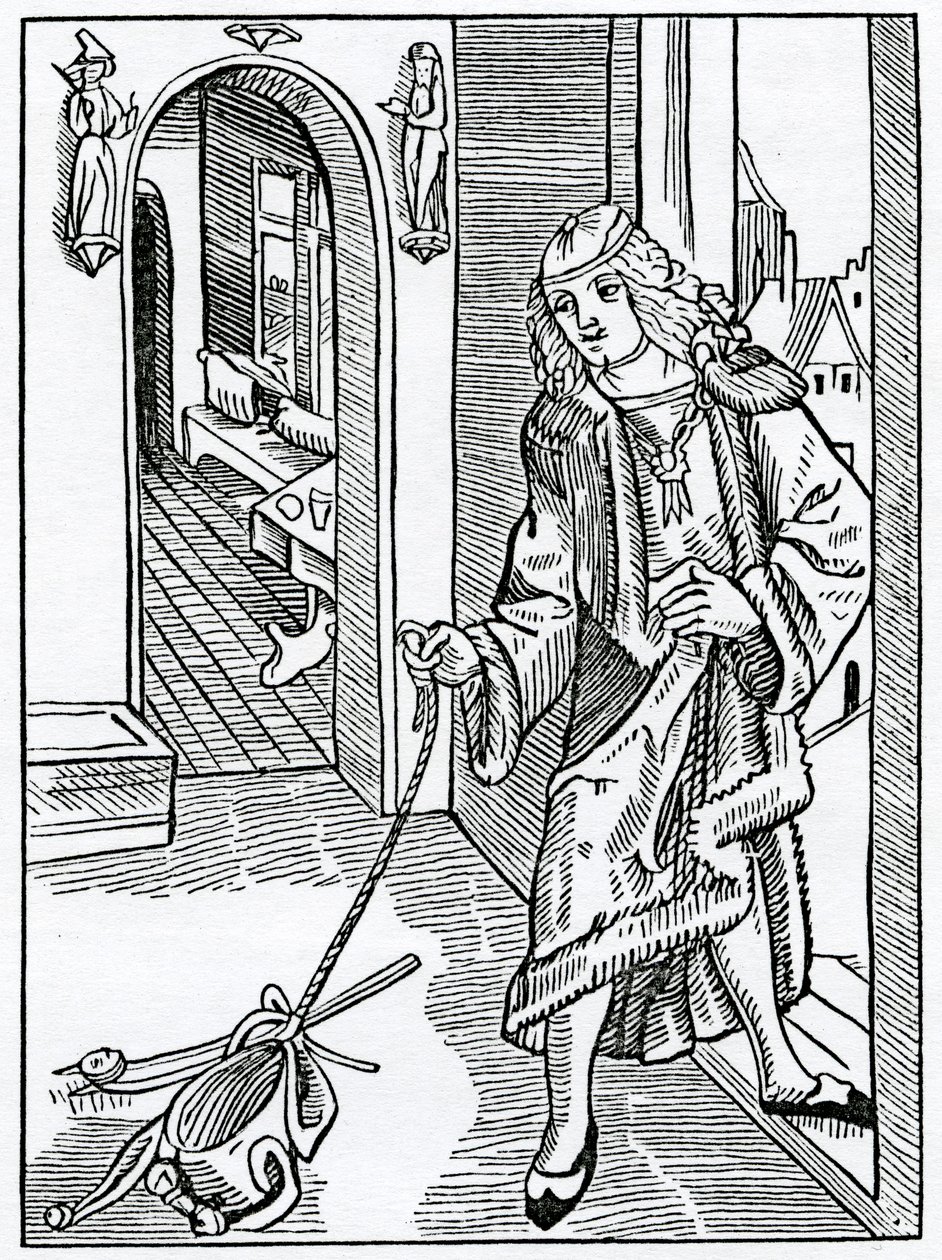 Rendetlen és rossz modor, illusztráció Alexander Barclay „A bolondok hajója” angol fordításából, egy 1874-ben megjelent kiadásból alkotó: German School