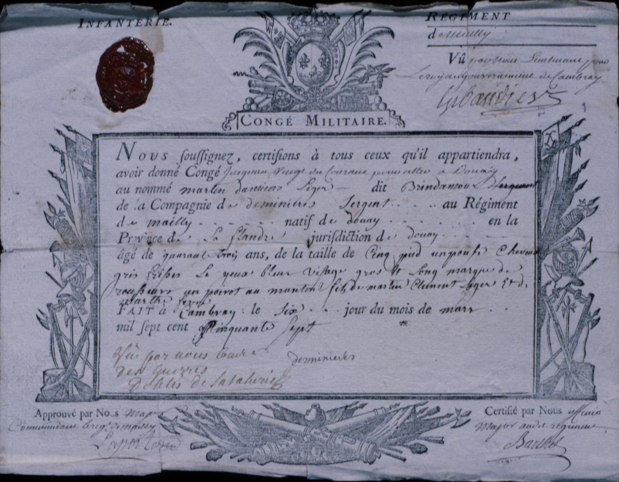 Engedély a rossbachi csatára, 1757 (toll és tinta, papír) alkotó: German School