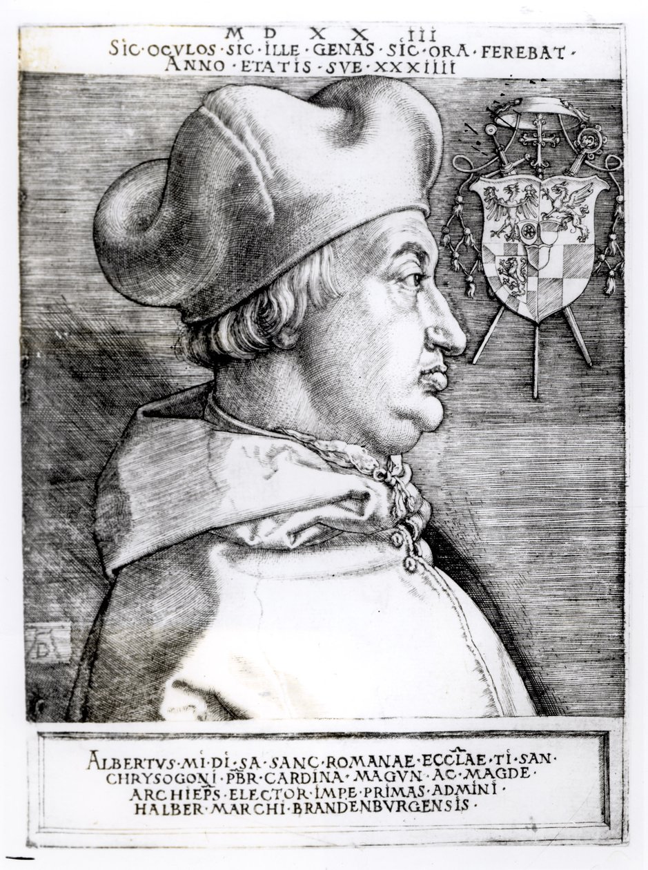 Albert mainzi választófejedelem bíboros portréja, 1523 alkotó: German School