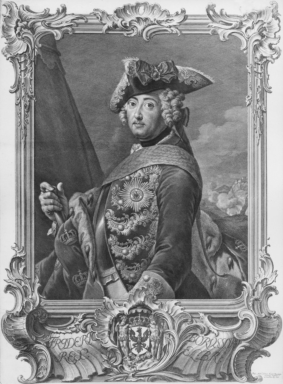 II. Frigyes portréja, A Nagy (1712-86), metszette: Kilian, Phillip Andreas (1714-59) alkotó: German School