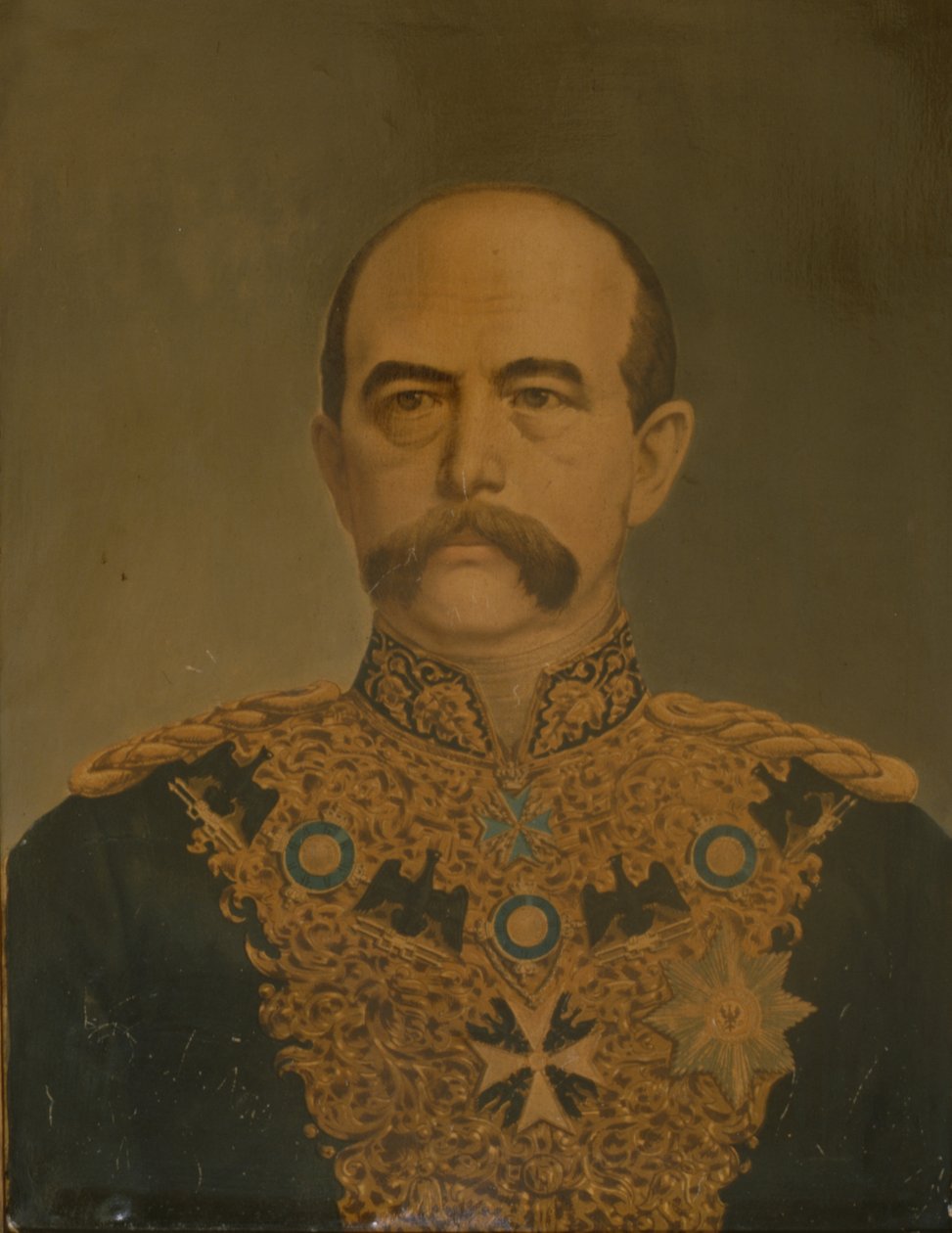Otto von Bismarck herceg diplomata egyenruhában, 1865 körül alkotó: German School