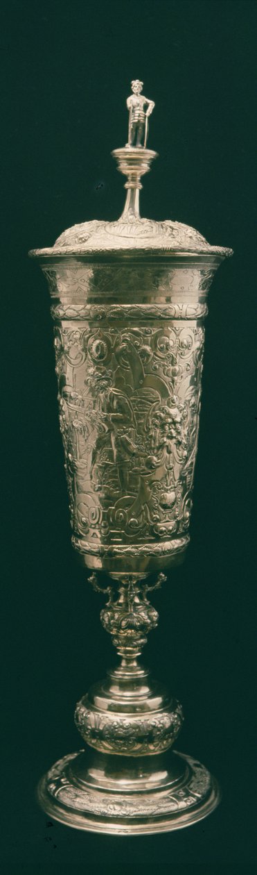 Álló pohár és borító, Nürnberg, 1600 körül (ezüst aranyozott) alkotó: German School