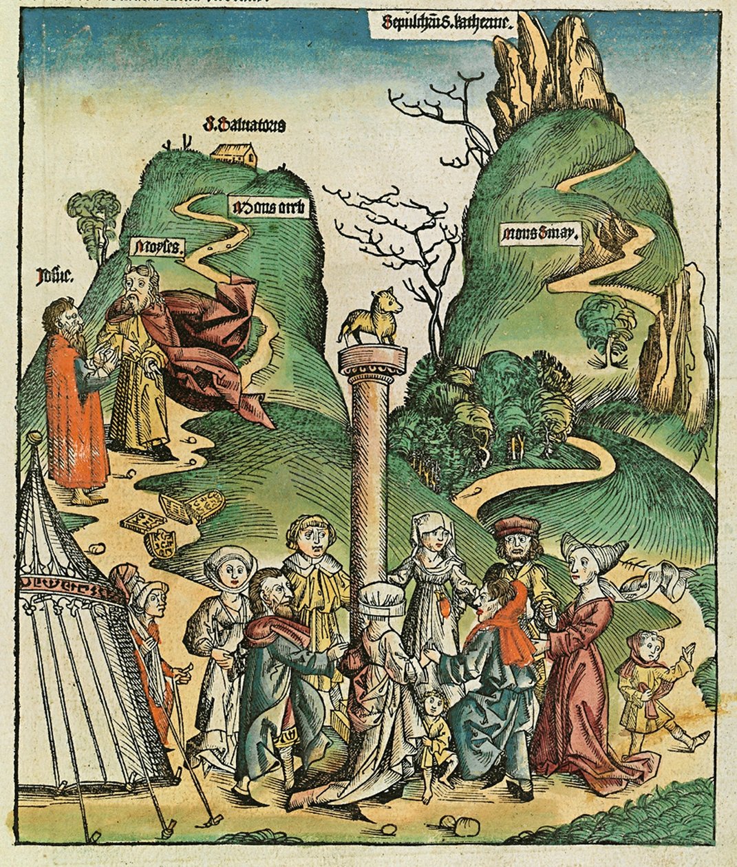 Az Aranyborjú, megjelent a Nürnbergi Krónikában, 1493 alkotó: German School