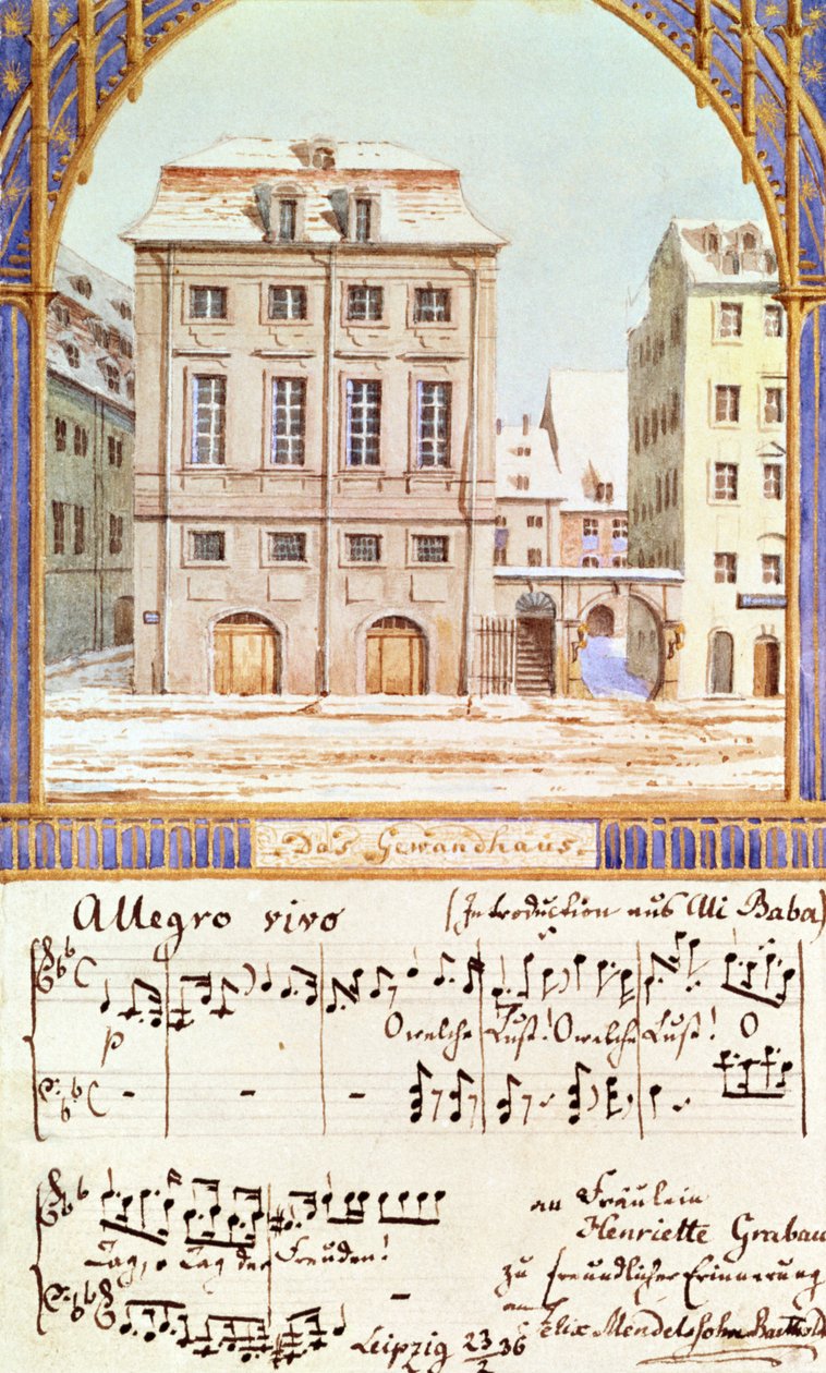 A lipcsei Gewandhaus Felix Mendelssohn (1809-47) zenéjével alkotó: German School