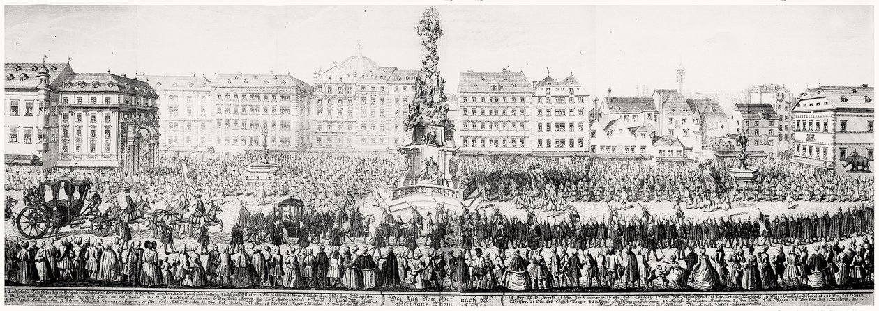 Marie Therese (1638-83) körmenete Bécsen keresztül alkotó: German School