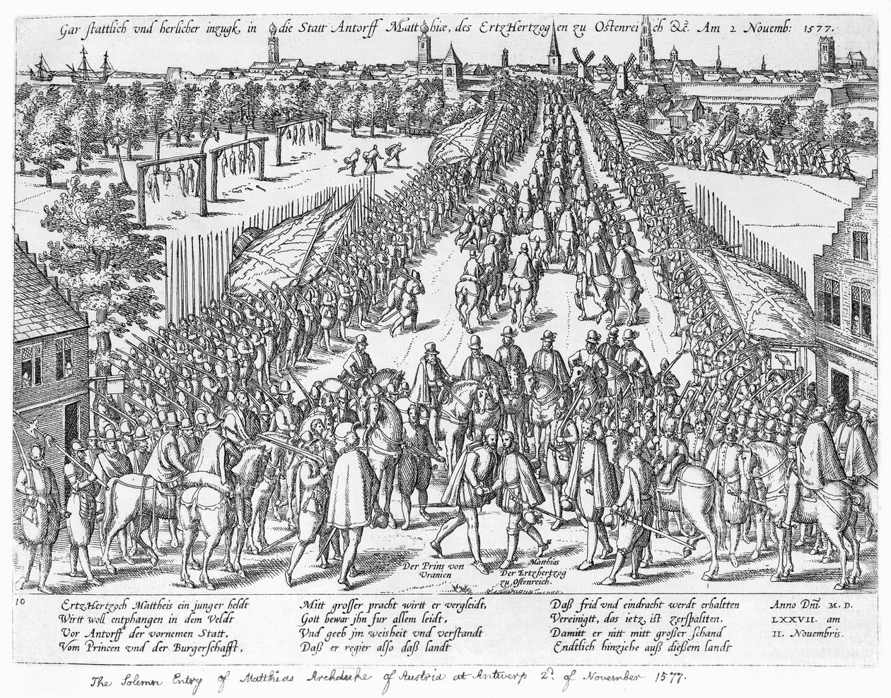 Mátyás osztrák főherceg ünnepélyes bevonulása Antwerpenben, 1577. november 2-án alkotó: German School