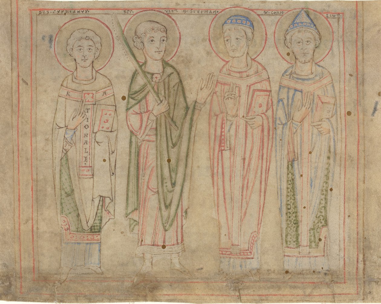 Szent Cyprian, Vitus, Stephan és Cornelius alkotó: German 12th Century