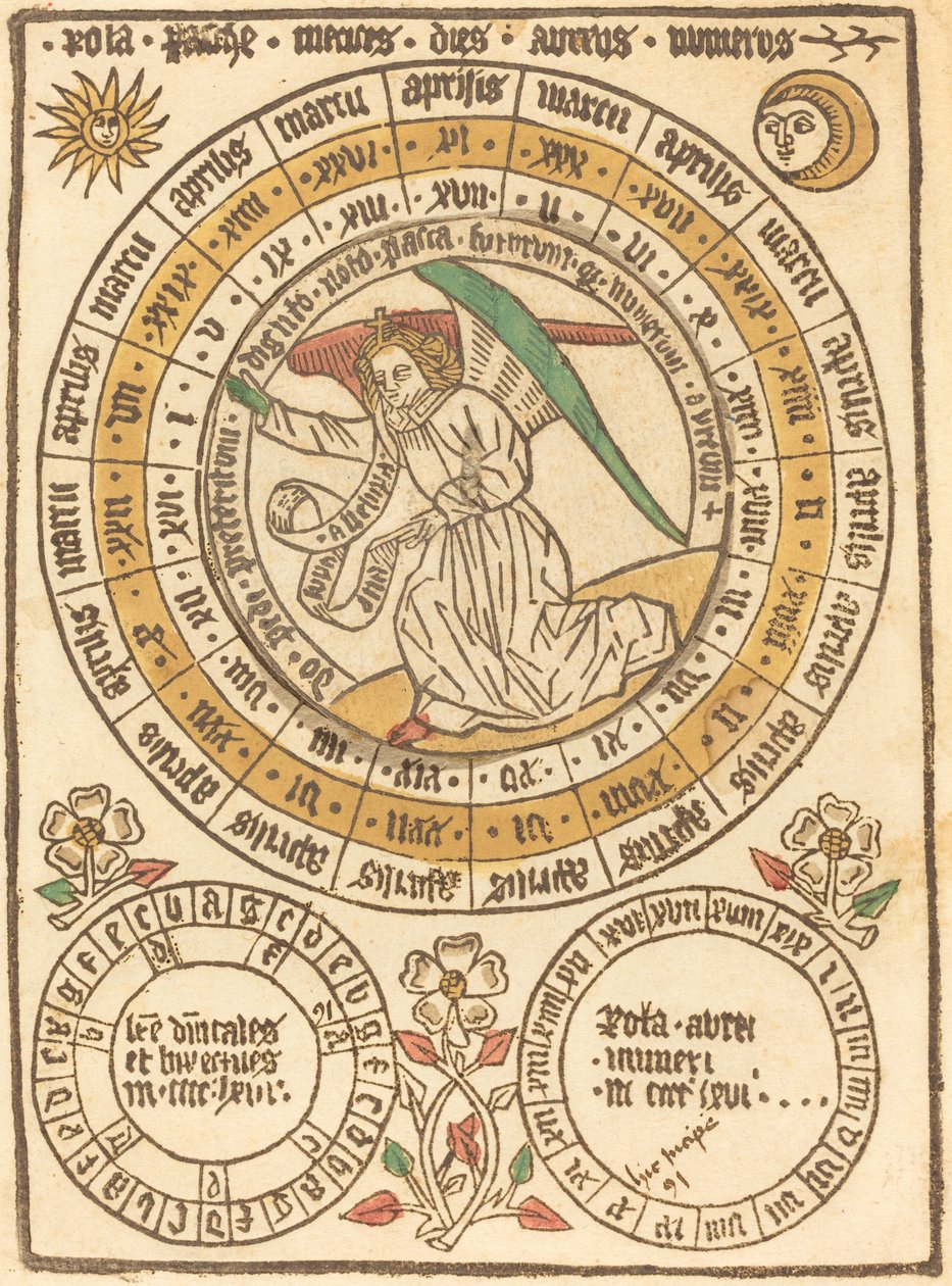 1466-os húsvéti naptár alkotó: German 15th Century