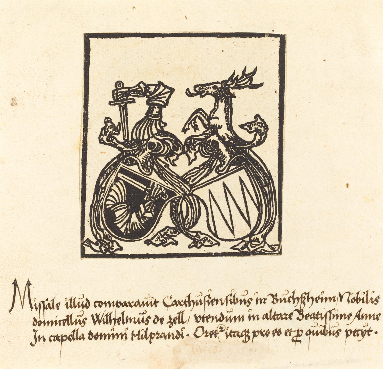 Wilhelm von Zell könyvtáblája alkotó: German 15th Century