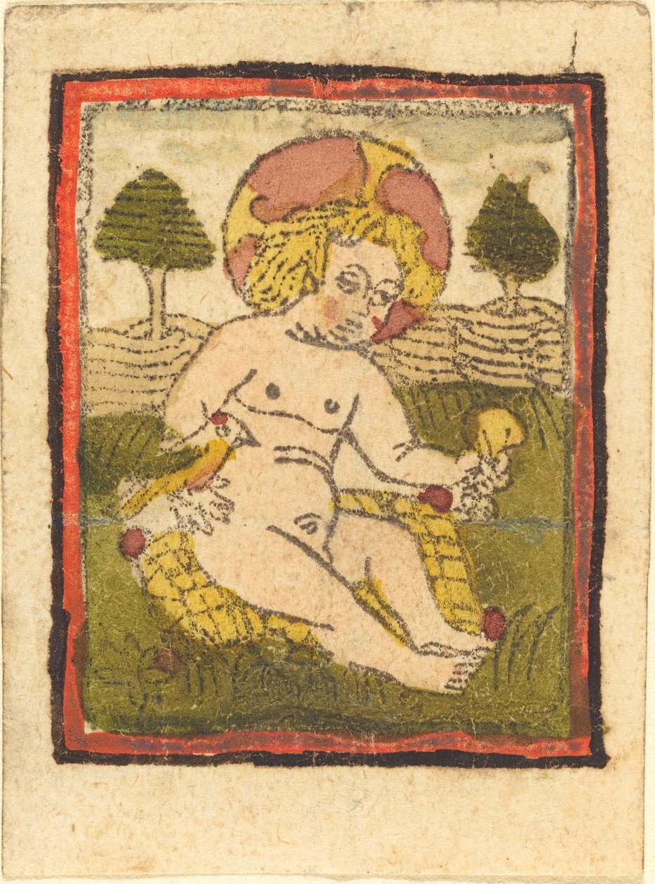 Krisztus gyermeke madárral alkotó: German 15th Century