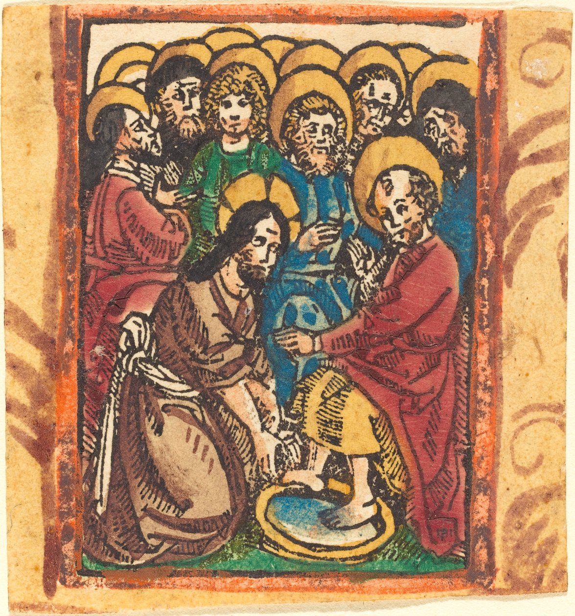 Krisztus, aki megmossa az apostolok lábát alkotó: German 15th Century