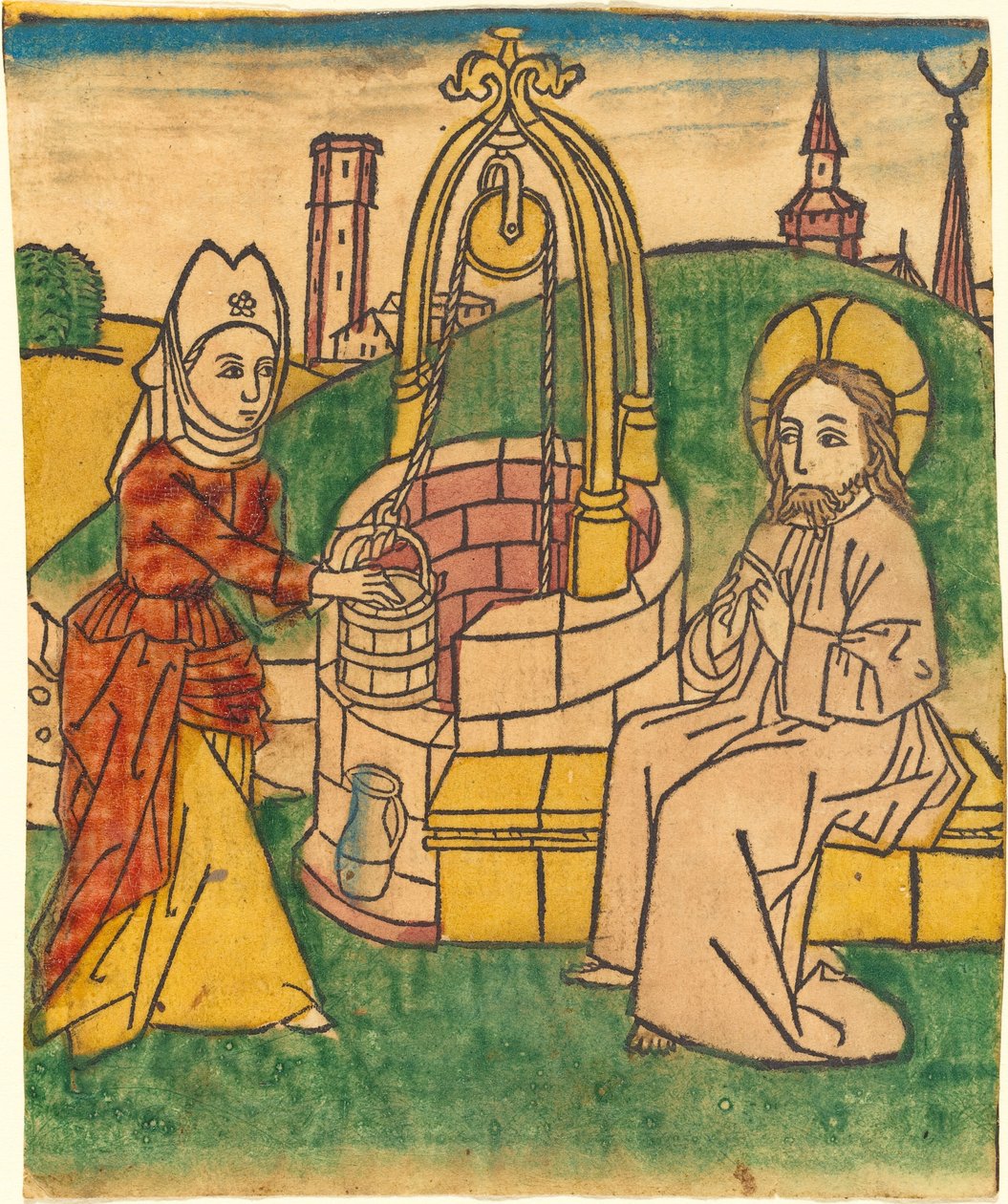 Krisztus és a szamáriai asszony alkotó: German 15th Century