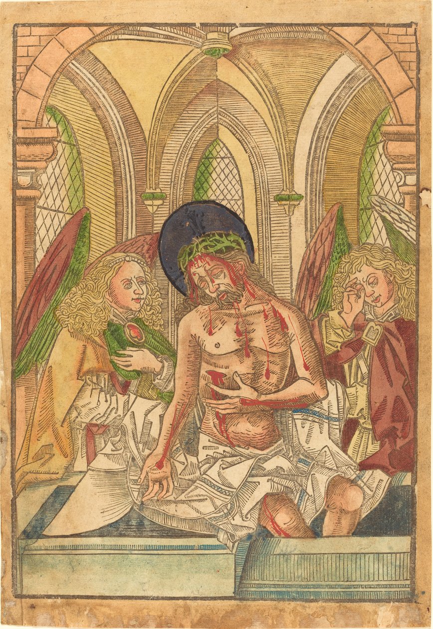 Krisztus a sírban két angyallal alkotó: German 15th Century