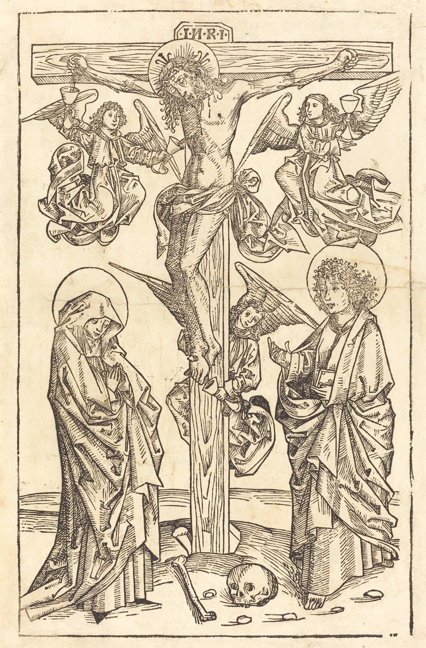 Krisztus a kereszten angyalokkal alkotó: German 15th Century