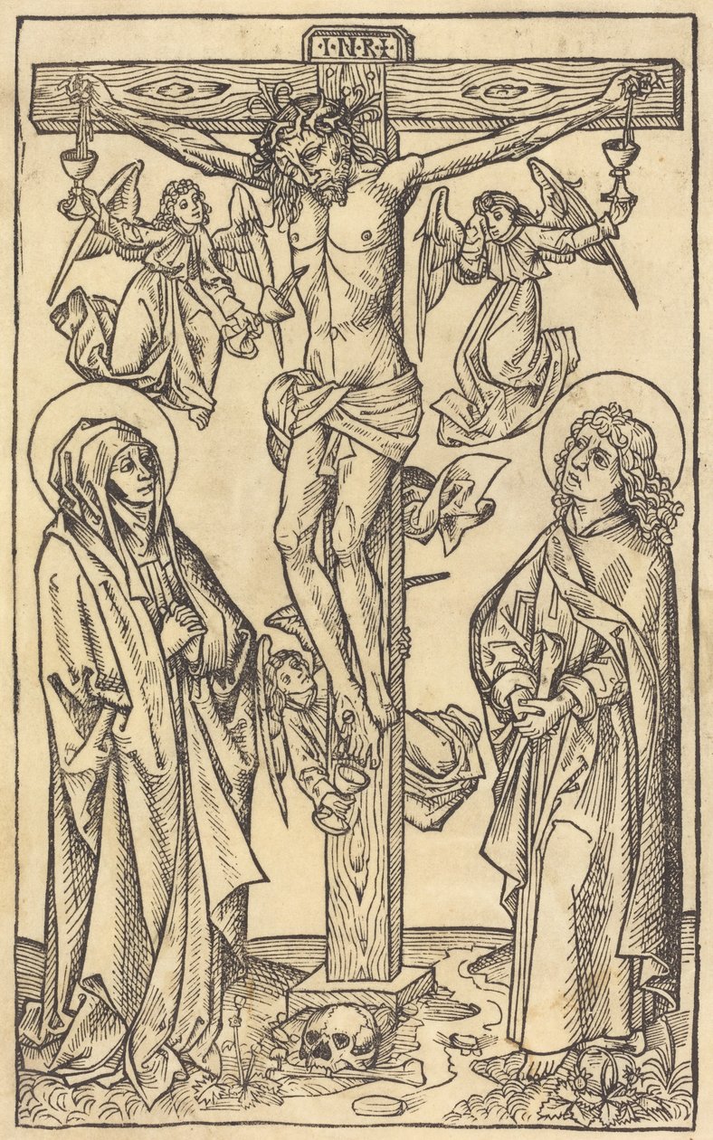 Krisztus a kereszten angyalokkal alkotó: German 15th Century