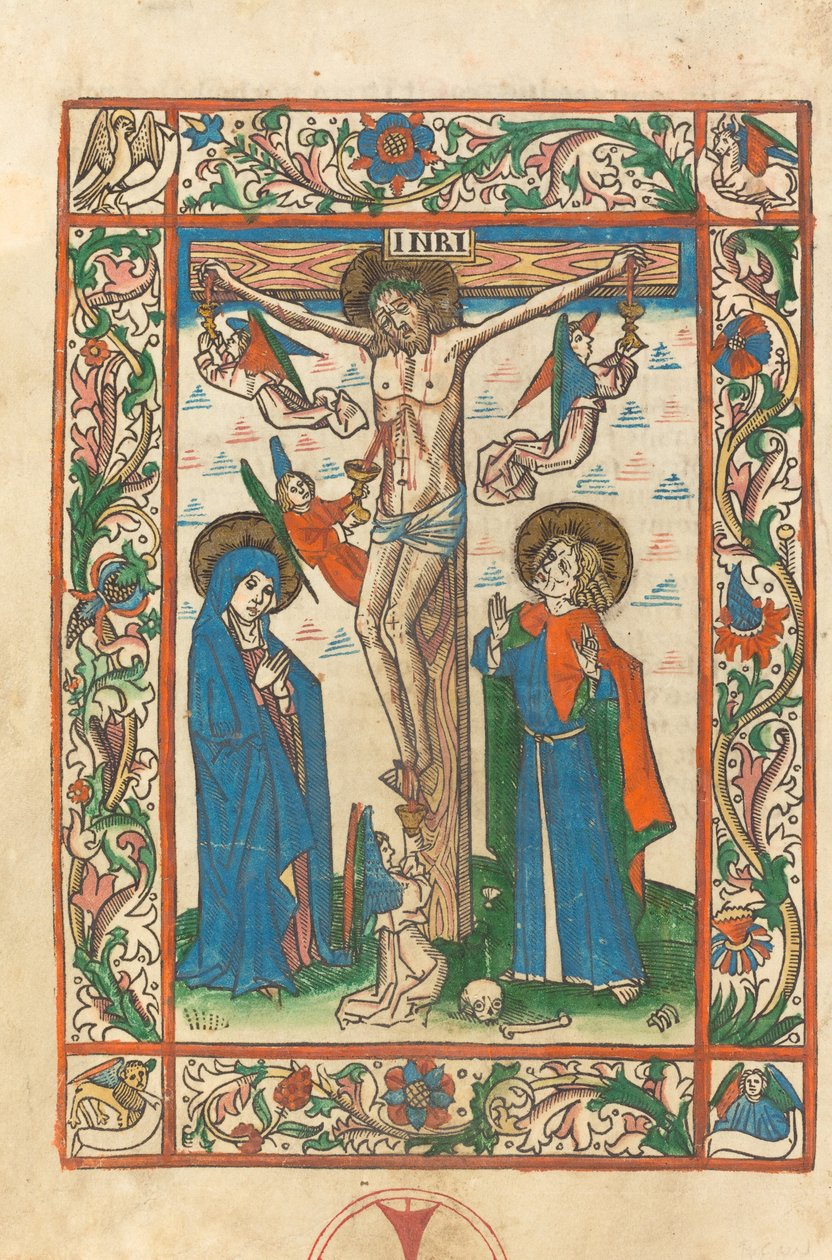Krisztus a kereszten angyalokkal alkotó: German 15th Century