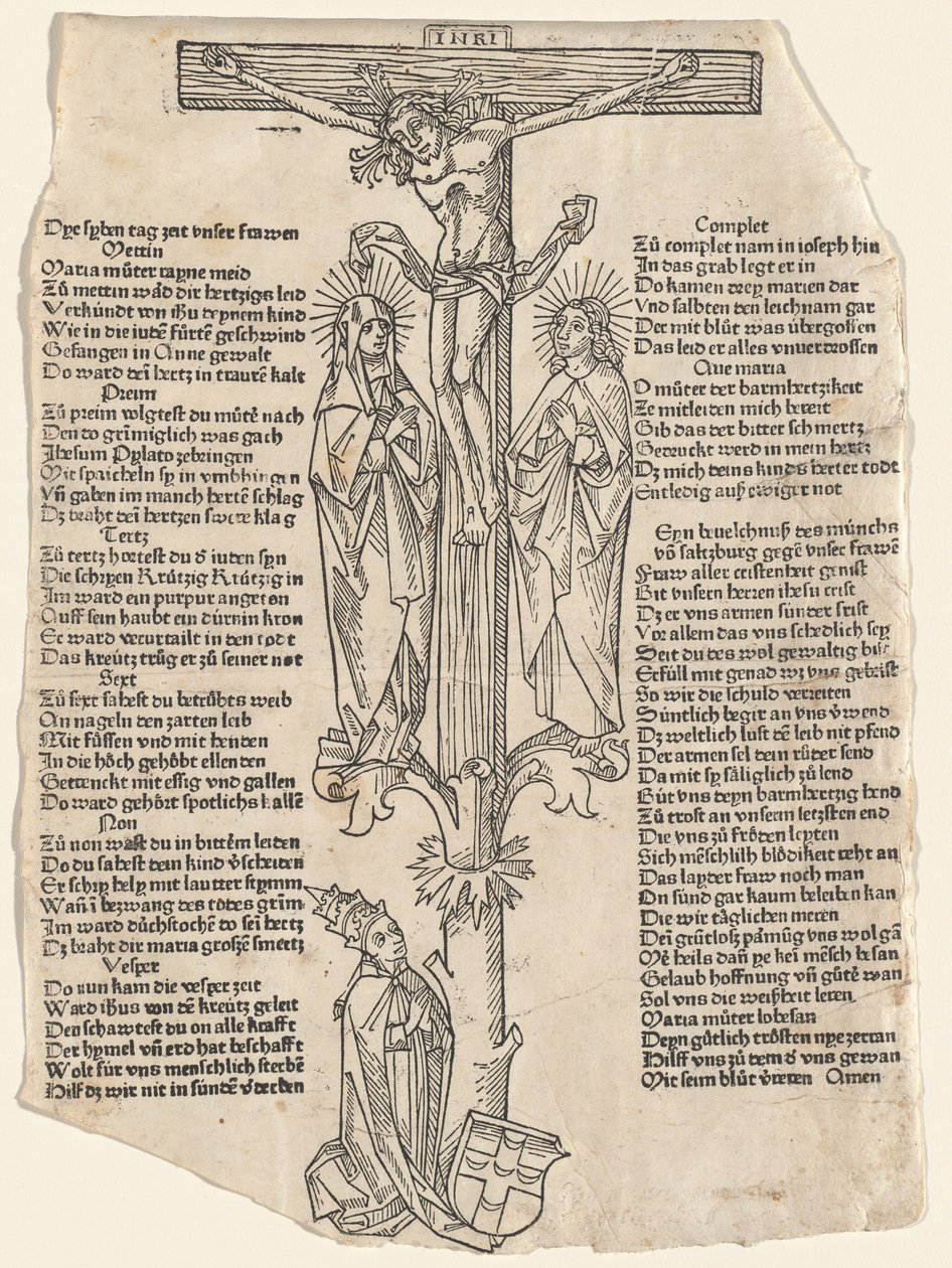 Krisztus a kereszten II. Pius pápával alkotó: German 15th Century