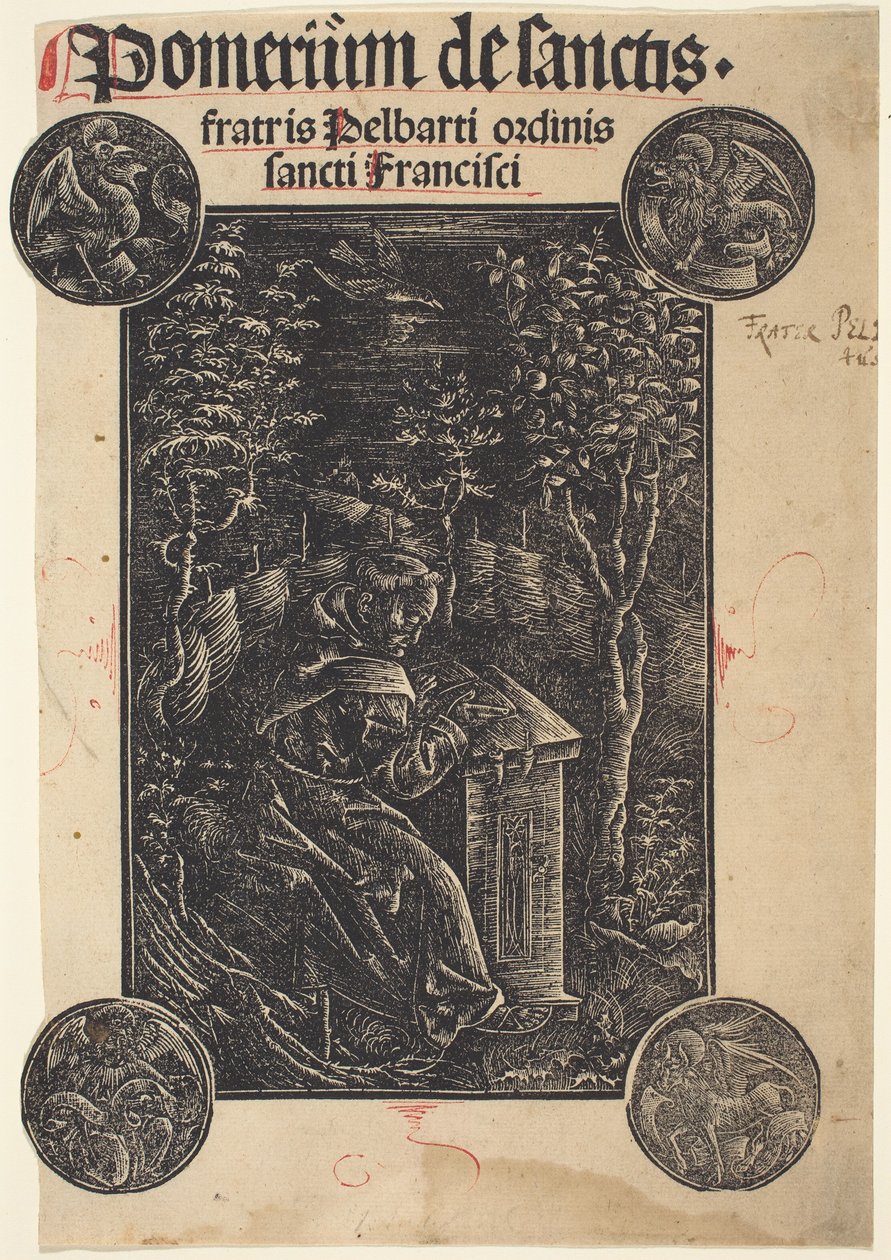Franciscan, Pelbartus of Temesvar, in a Garden alkotó: German 15th Century