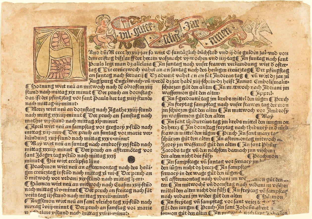 Kezdő A és egy újévi kívánság alkotó: German 15th Century