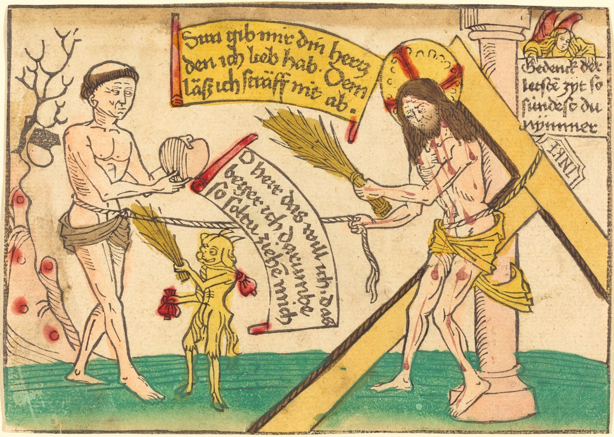 Jézus a hűségeseket a szívükhöz vonzza alkotó: German 15th Century