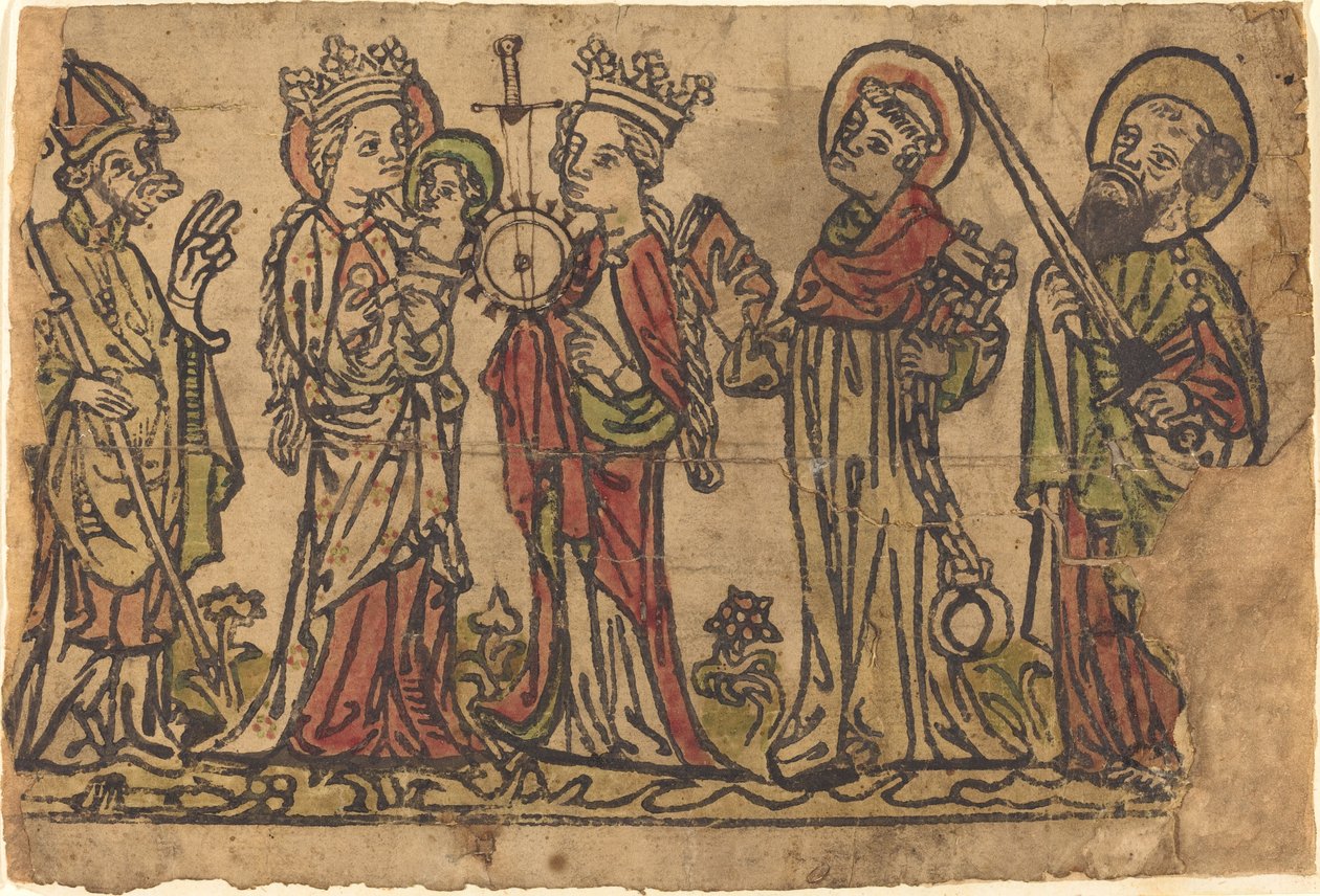 Madonna és gyermeke négy szenttel alkotó: German 15th Century