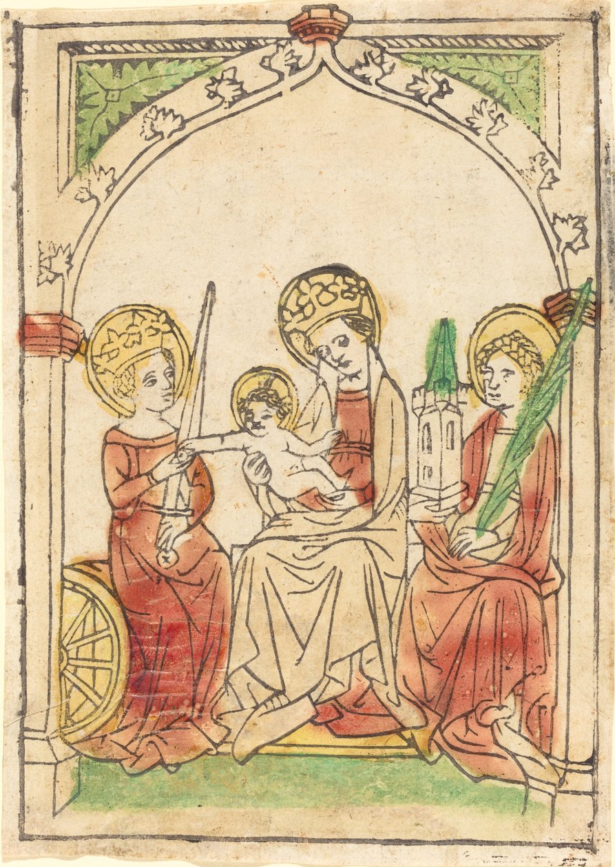 Madonna Szent Katalin és Barbara között alkotó: German 15th Century