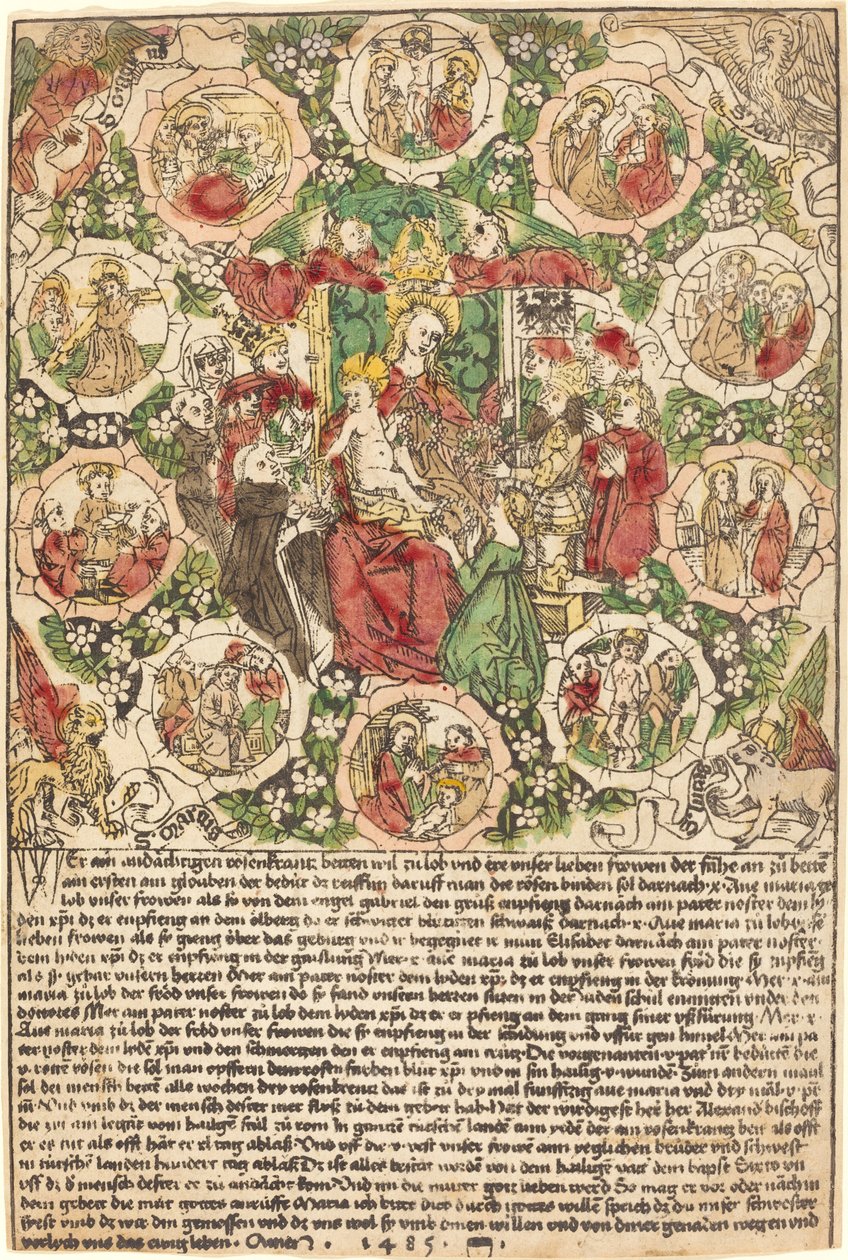 Madonna a rózsafüzérrel alkotó: German 15th Century