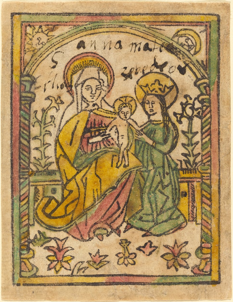 Szent Anna a Madonnával és a gyermekkel alkotó: German 15th Century
